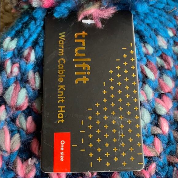 Trufit Ladies’ Cable Knit Winter Hat Greenish/Blue NWT One Size - Picture 4 of 8
